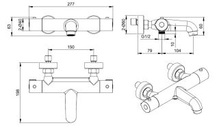 Термостатический смеситель для ванны Aquatek AQ1043MB чёрный матовый